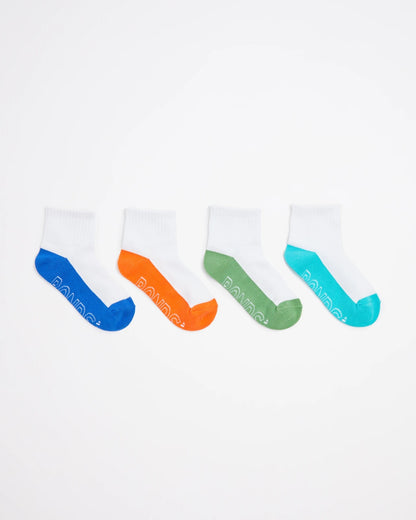 SOCKS MENS QTR WHT / GRY 3PK