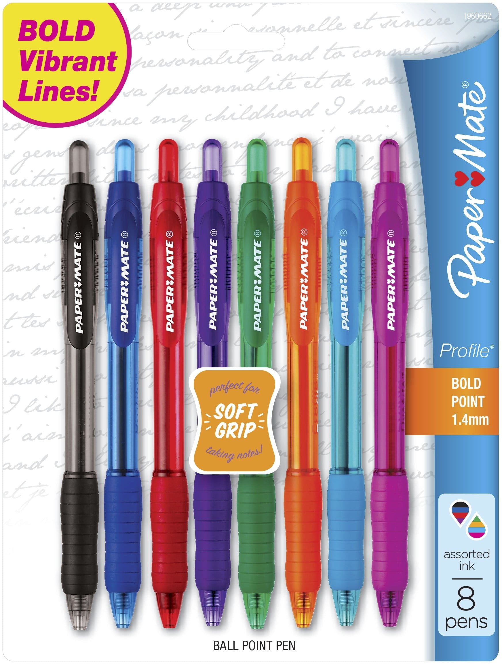 Paper Mate Ball Profile Point Pen Assorted Ink