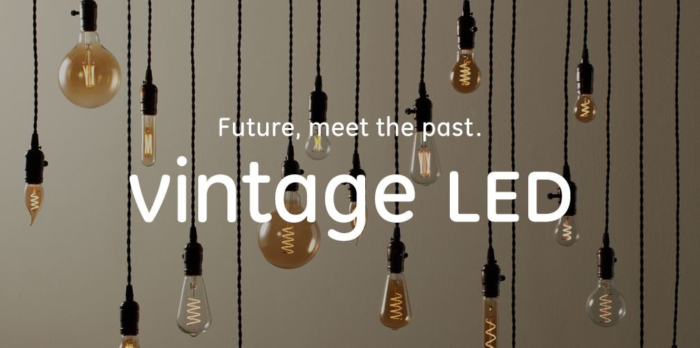 GE Lighting Vintage Style ST19 LED Light Bulb, Edison Style Bulb, Amber Glass, 60 Watt Replacement