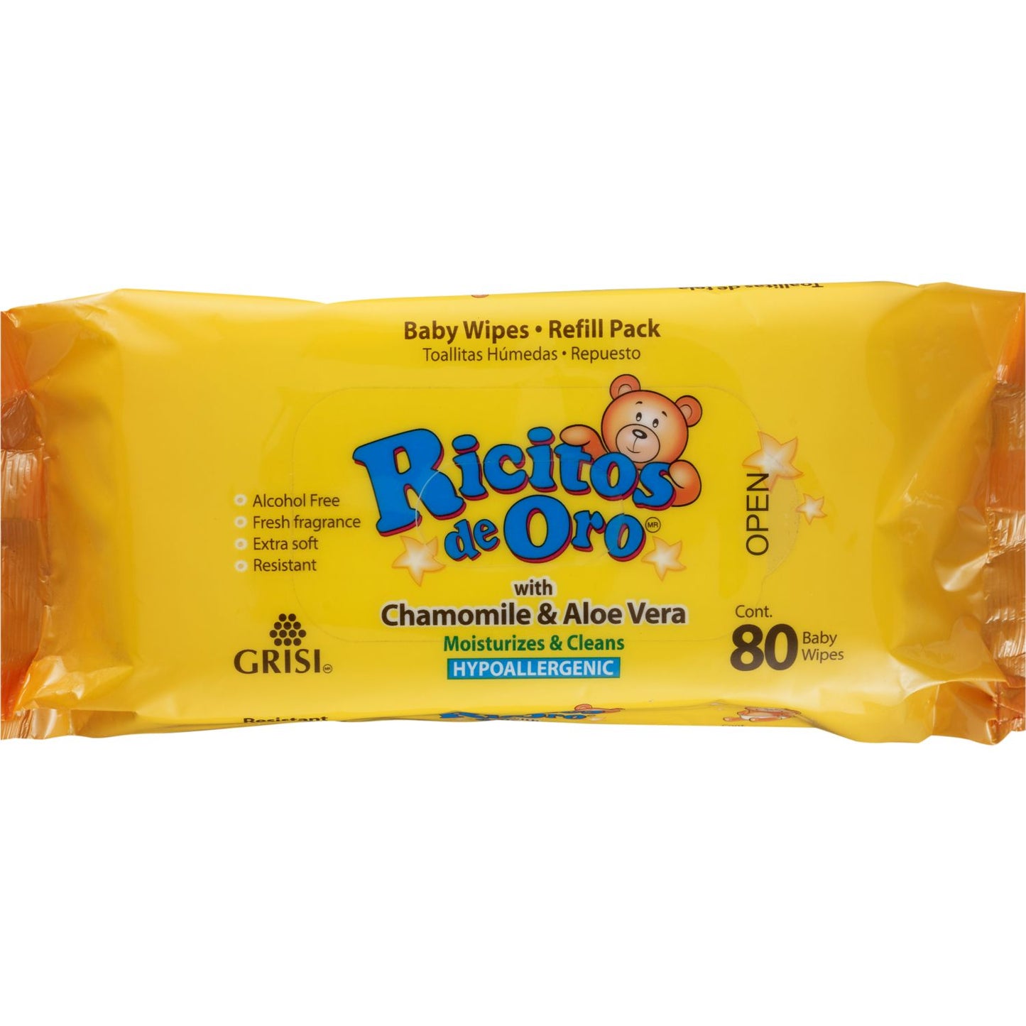Ricitos De Oro Baby Wipes 80 Count Refill Chamomile/Aloe