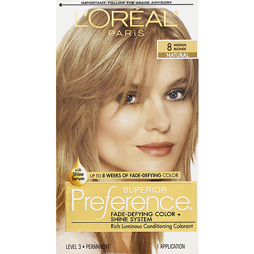 L'ORÉAL PARIS Superior Preference Permanent Hair Color, 8 Medium Blonde, 6.5 fl. oz.