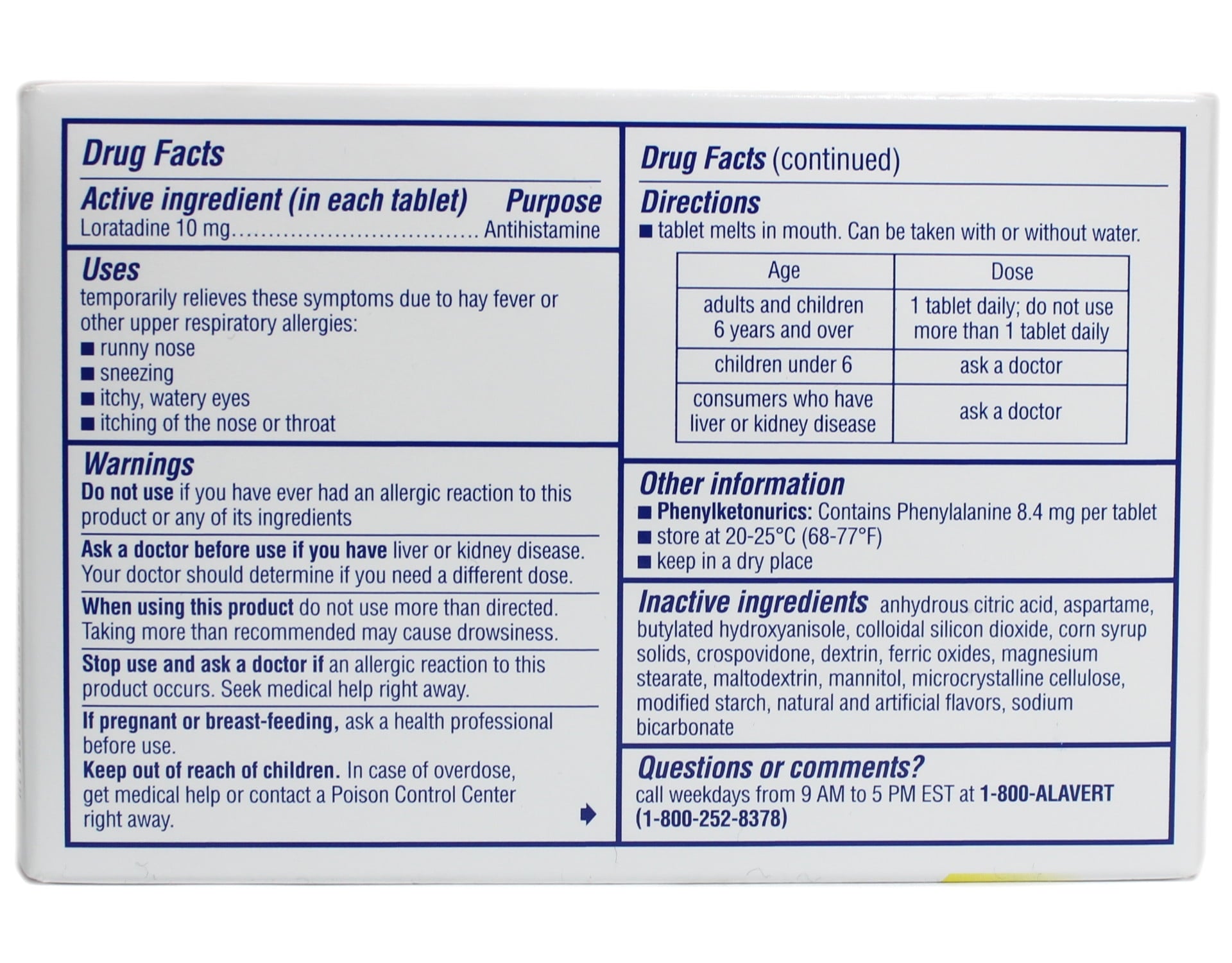 ALAVERT 24HR NON-DROWSY ODT TAB 60CT