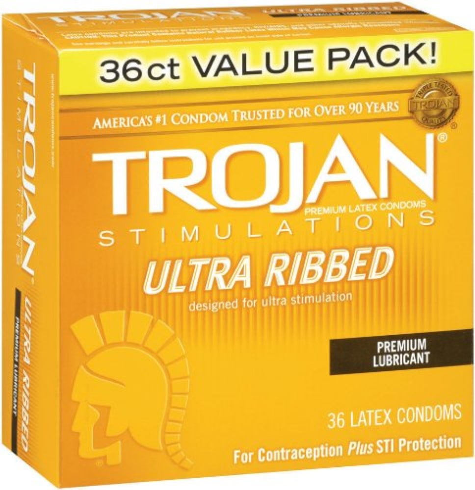 TROJAN ULTRA RIBBED CM 3 PREMIUM