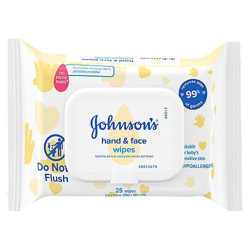 Johnsons Wipes Hand & Face 25 Count (4in)