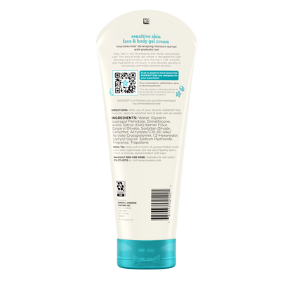 Aveeno Kids Face & Body Gel Cream Sensitive Skin 8oz Tube