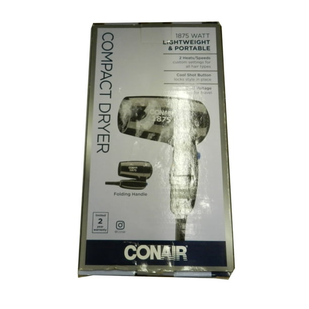 CONAIR 1600 Watt Compact Blow Dryer with Folding Handle - Blue