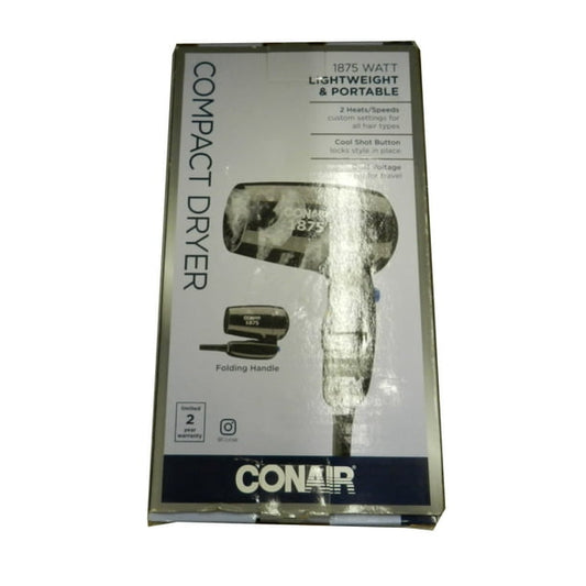 CONAIR 1600 Watt Compact Blow Dryer with Folding Handle - Blue