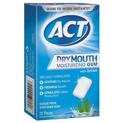 ACT DRY MOUTH SOOTHING MINT GUM 20CT