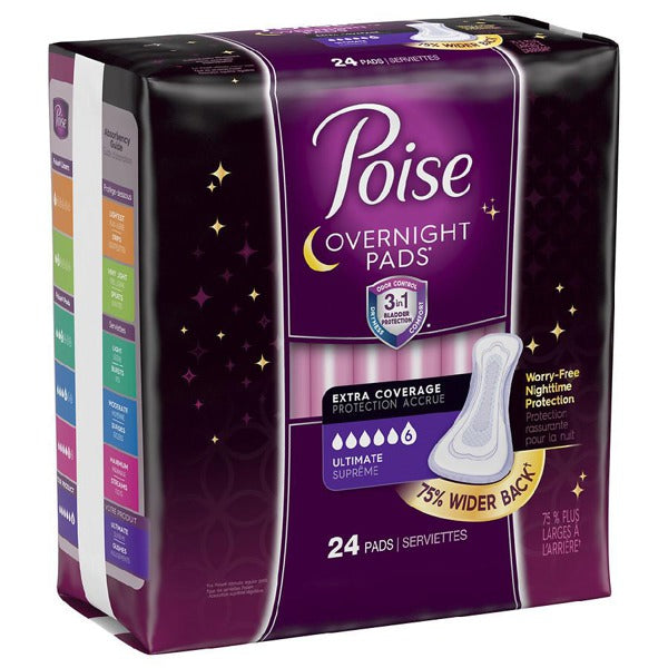 POISE OVERNIGHT EXTRA COVERGE PAD 2X22CT
