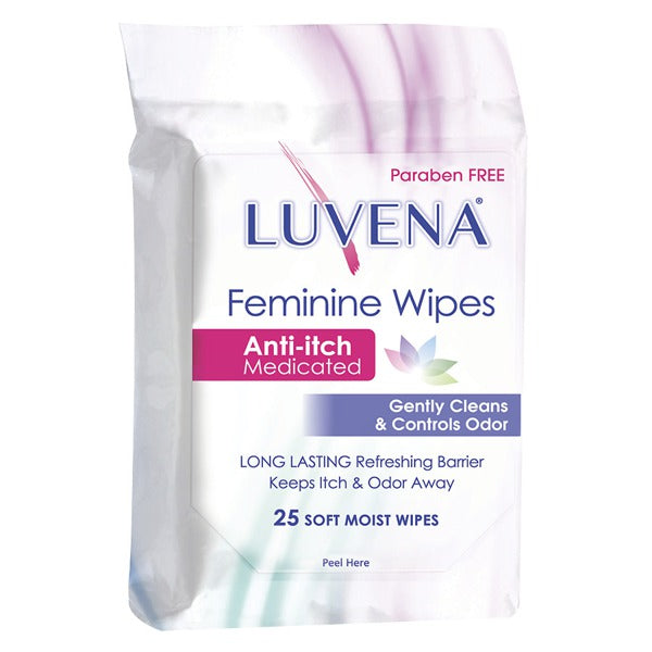 LUVENA MEDICATED WIPES ANTI-ITCH 25CT
