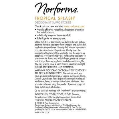 NORFORMS SUPPOSITORY TROPICAL 12CT
