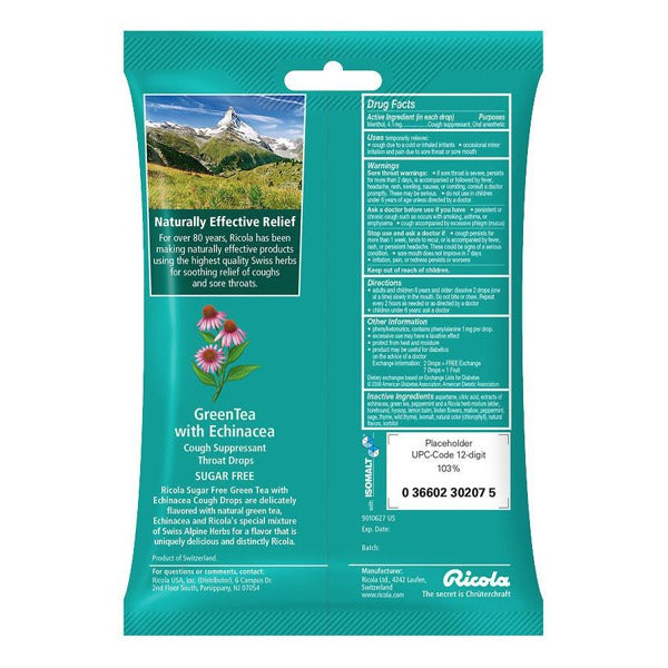 RICOLA BAG S/F GREEN TEA ECHINACEA 19CT