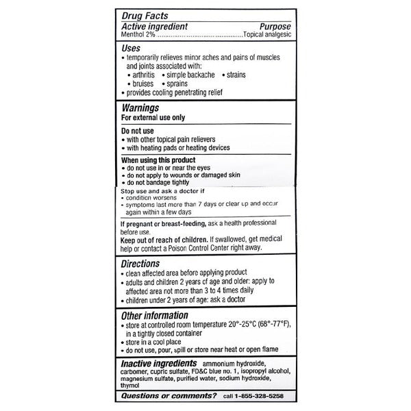 MENTHOLATUM LIDOC ICE PAIN REL GEL 2.7OZ