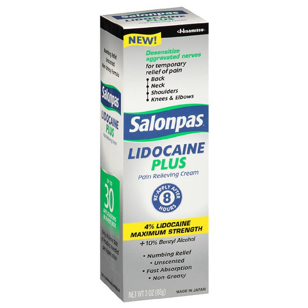 SALONPAS LIDOCAINE PLUS CREAM 3OZ