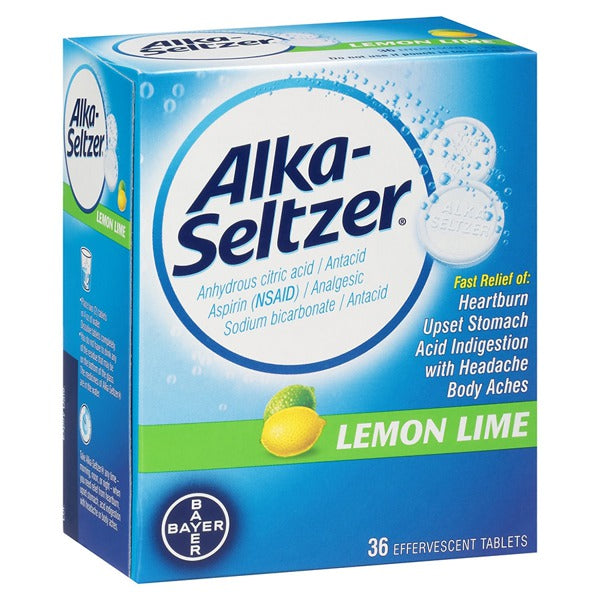 ALKA-SELTZER LEMON LIME TABLET 36CT