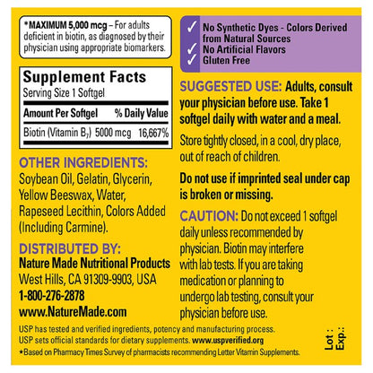 BIOTIN 5000MCG SOFTGELS   60CT