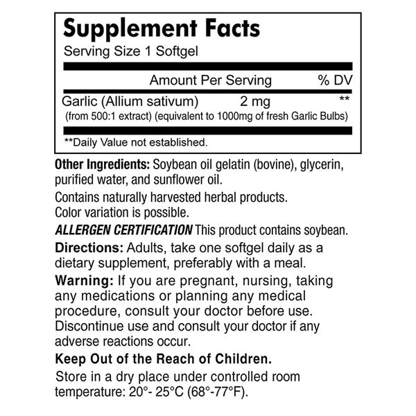 MASON NATURALS GARLIC OIL 500MG ODORLESS