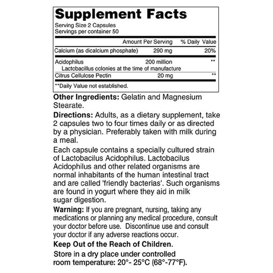 ACIDOPHILUS PECTIN CAPSULE 100CT MAJ