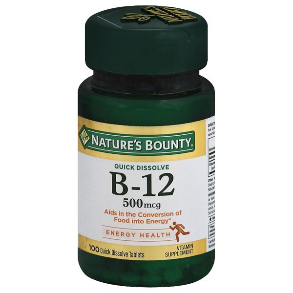 VIT B12 500MCG LOZENGE 100CT NAT BOUNTY