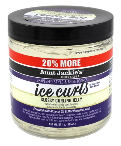 Aunt Jackies Grapeseed Ice Curls Jelly 18oz Jar Bonus