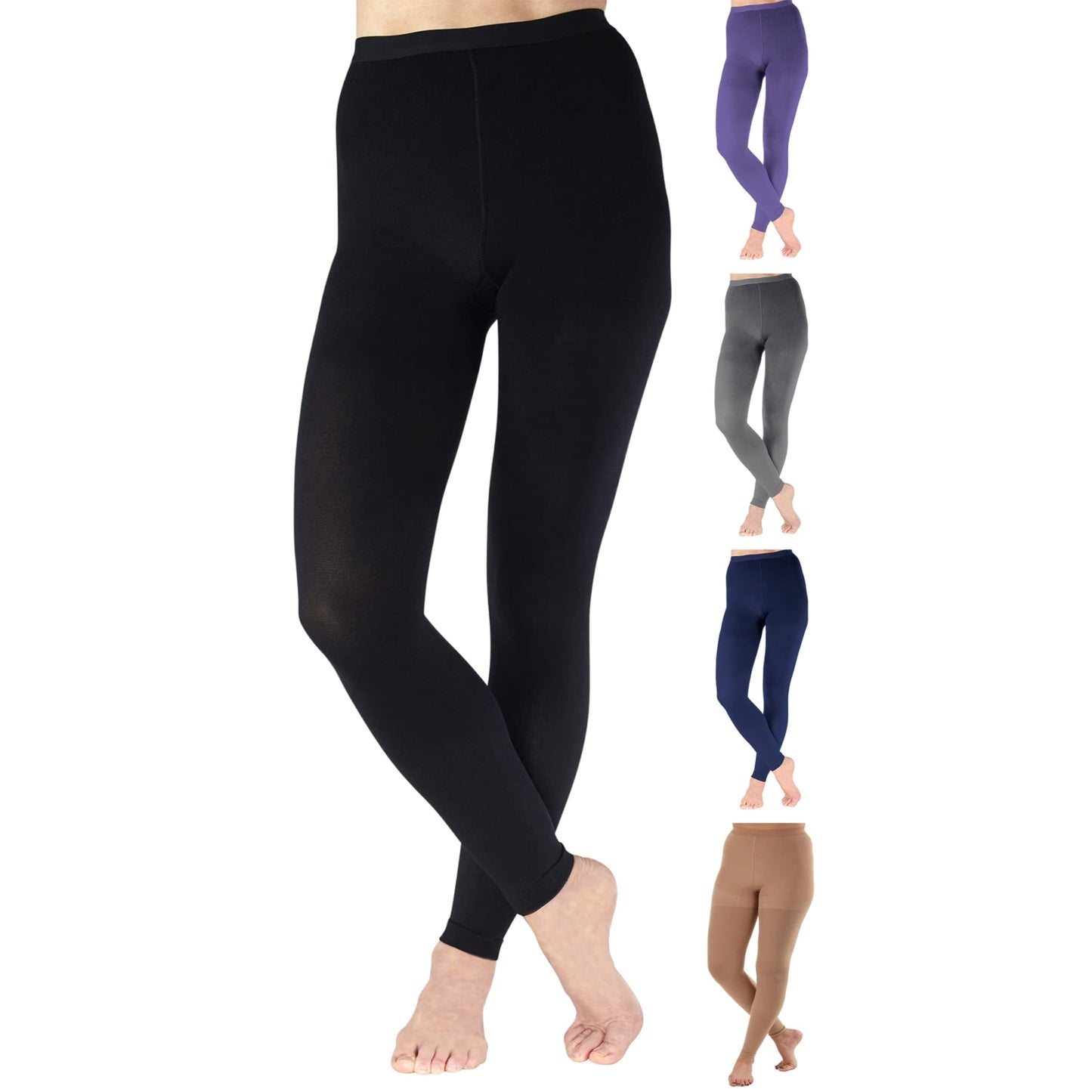 GNP TIGHTS FOOTLESS OPQ 20-30MMHG BLK LG
