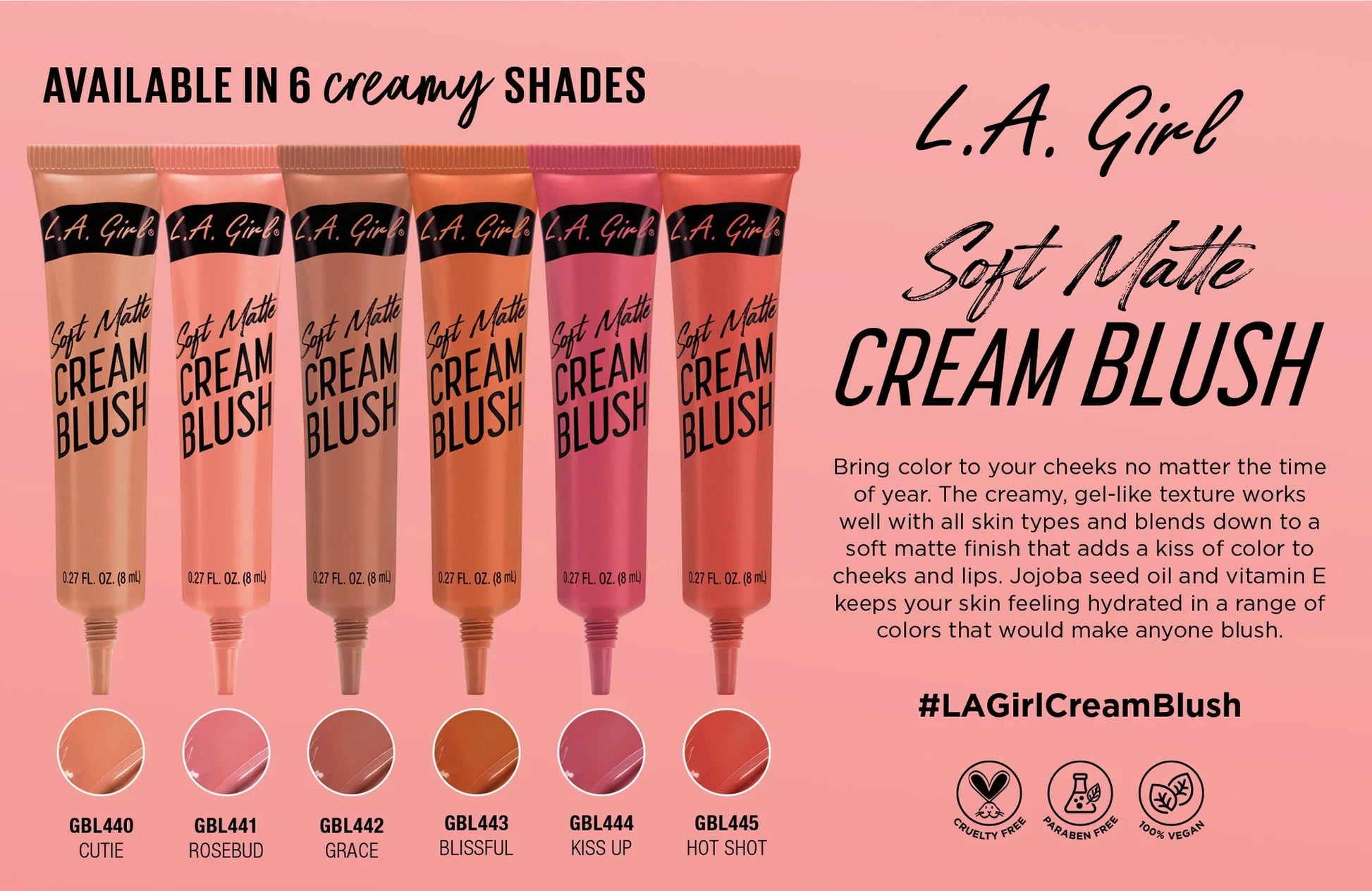 L.A. Girl Soft Matte Cream Blush - Kiss Up