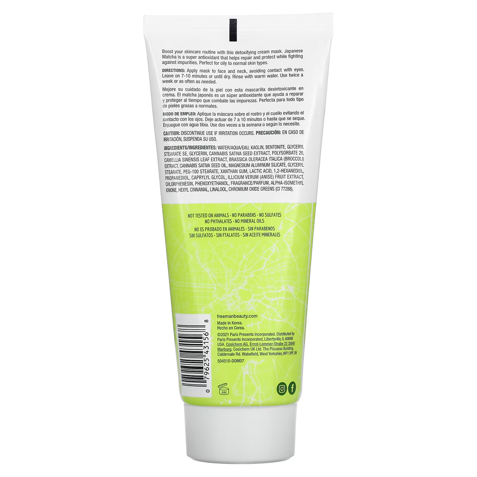 Freeman Facial Japanese Matcha Cream Mask 6oz