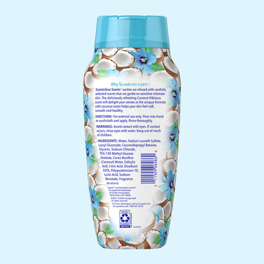 Vagisil Wash Scentsitive Scents Coconut Hibiscus 12oz