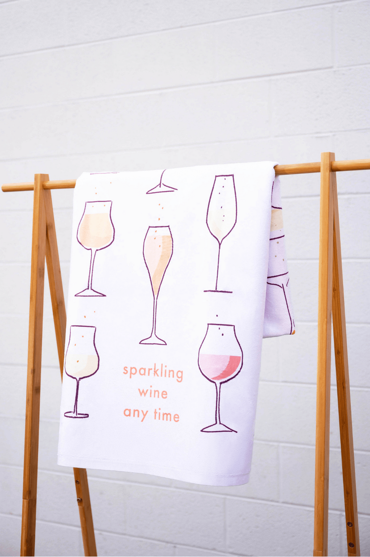 PRINT TOWEL WINE GLASS
