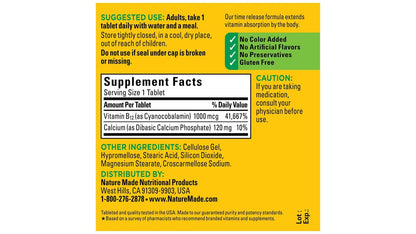 NAT B VITAMIN B12 TB 1000MCG 60
