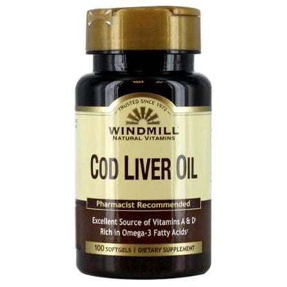 COD LIVER OIL NATURL SFGL 100CT WINDMILL