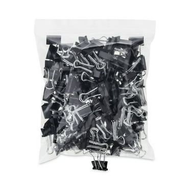 Ava 1.25" Binder Clips - Black, 5 count