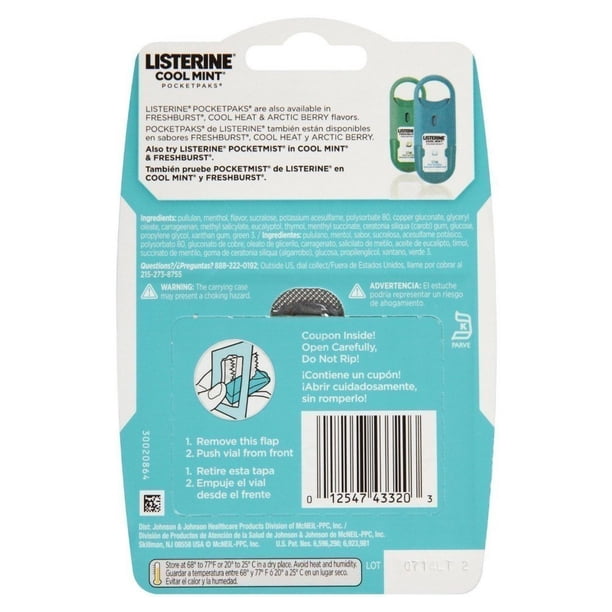 LISTERINE POCKET PK COOL MINT 6X3X72CT