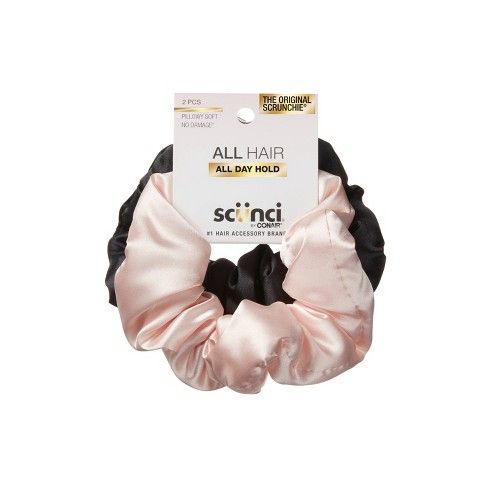 scünci Pillow Scrunchies - Pink and Black, 2 count