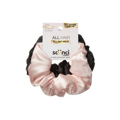 scünci Pillow Scrunchies - Pink and Black, 2 count