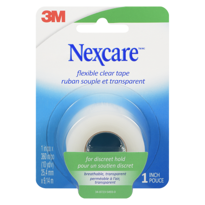 NEXCARE TAPE CLEAR FLEX 1"X10YD 2CT
