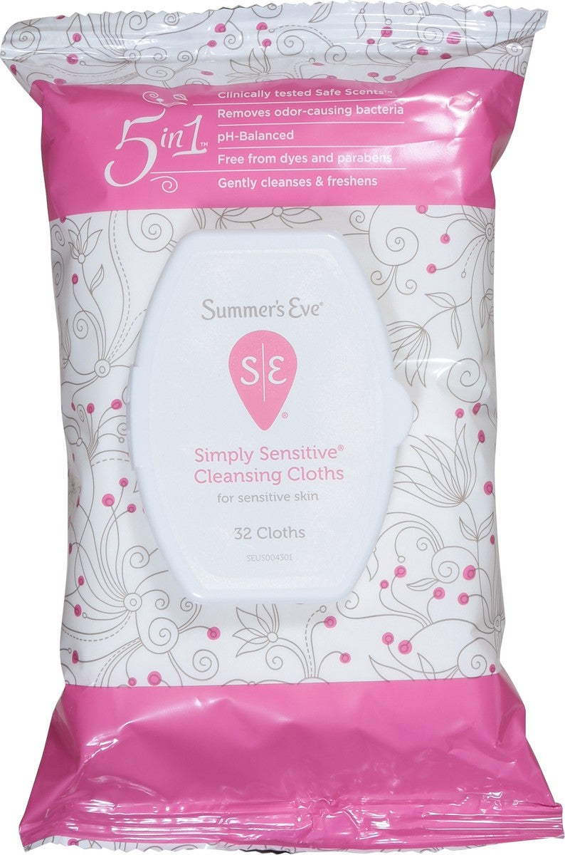 Summers Eve Cleansing Cloths 12 Count Simply Sensitive