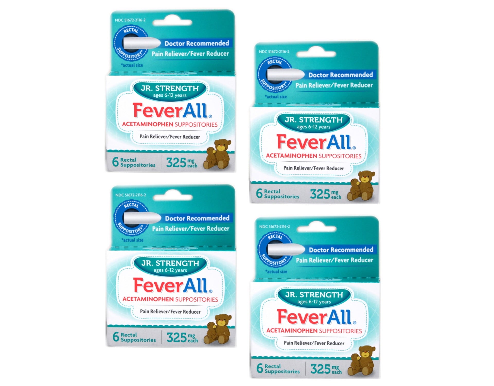 FEVERALL ACETAMINOPHEN 120MG SUP 6CT UD