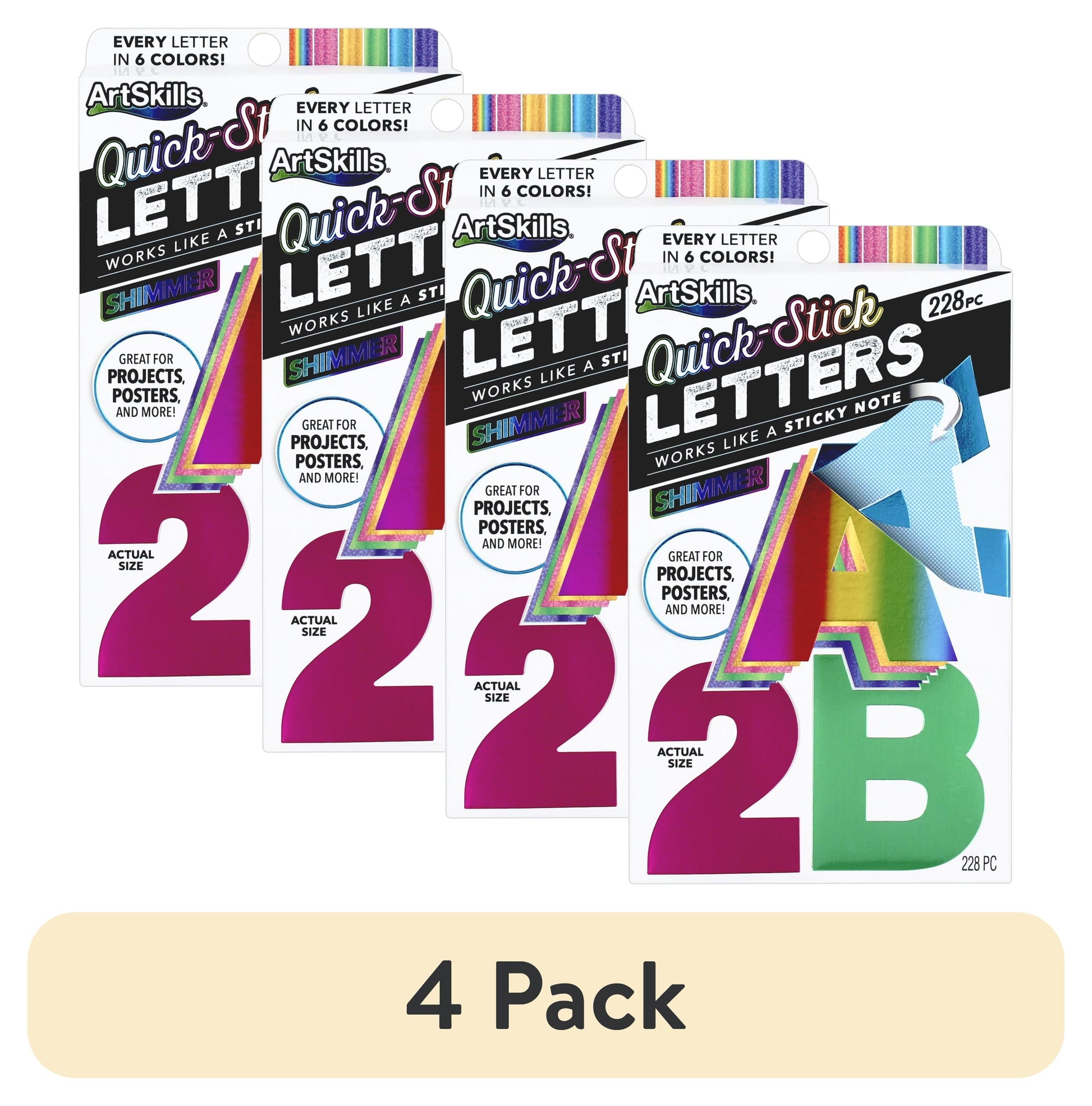 ArtSkills 2.5" Paper Poster Letters and Numbers - Holographic, 228 count