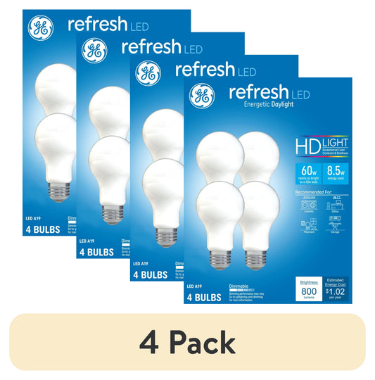 GE Lighting Refresh HD LED Light Bulbs, 60 Watt, Daylight, Decorative Bulbs, Clear, Small Base, 2 Pack