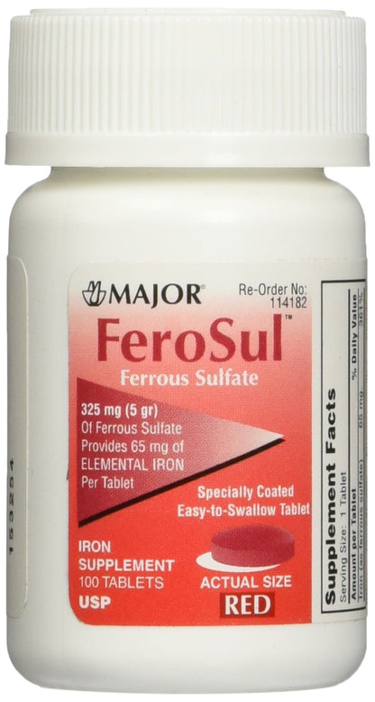 FERROUS SULFATE 324 MG RED TAB 100 UD
