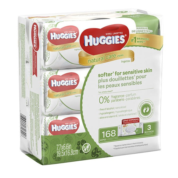 HUGGIES NATURAL CARE PA 168