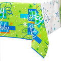 Unique Patterned Rectangular Plastic Table Cover, 54" x 84" - Dots & Stars Birthday