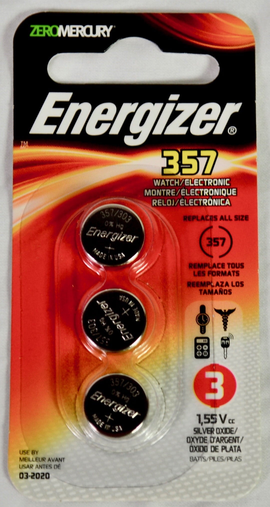 ENERGIZER WATCH ZERO MERC 1.5V 395BPZ
