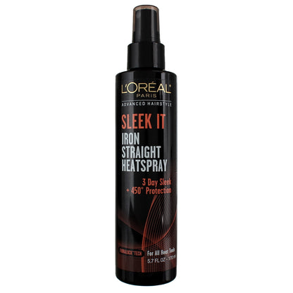 L'ORÉAL PARIS Advanced Hairstyle Sleek It Iron Straight Heat Spray, 5.7 fl. oz.