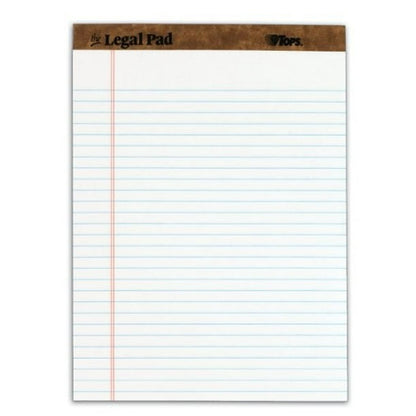 TOPS™ The Legal Pad Writing Pads, Legal Rule, White Paper, 50 Sheets, 3 Pack