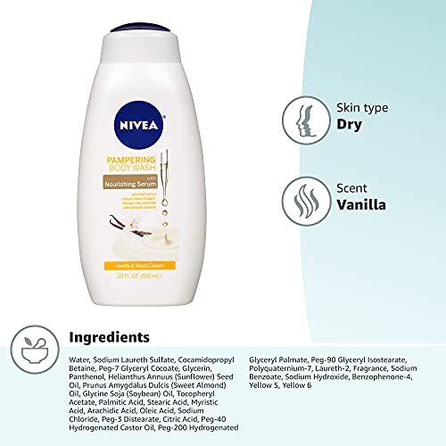 Nivea Body Wash 20oz Vanilla And Sweet Cream