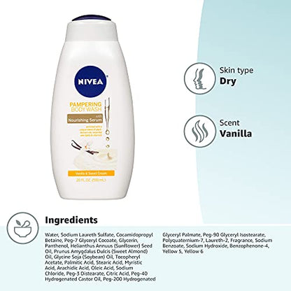 Nivea Body Wash 20oz Vanilla And Sweet Cream