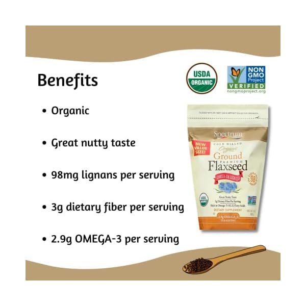 SPECTRUM ESSENTIALS FLAXSEED,OG2,GRND,PREM