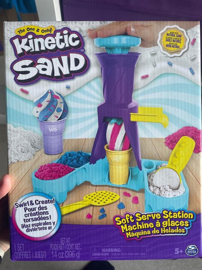 Kinetic Sand Beach Set Ice Cream Tub - White, 4 oz